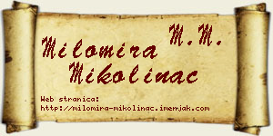 Milomira Mikolinac vizit kartica